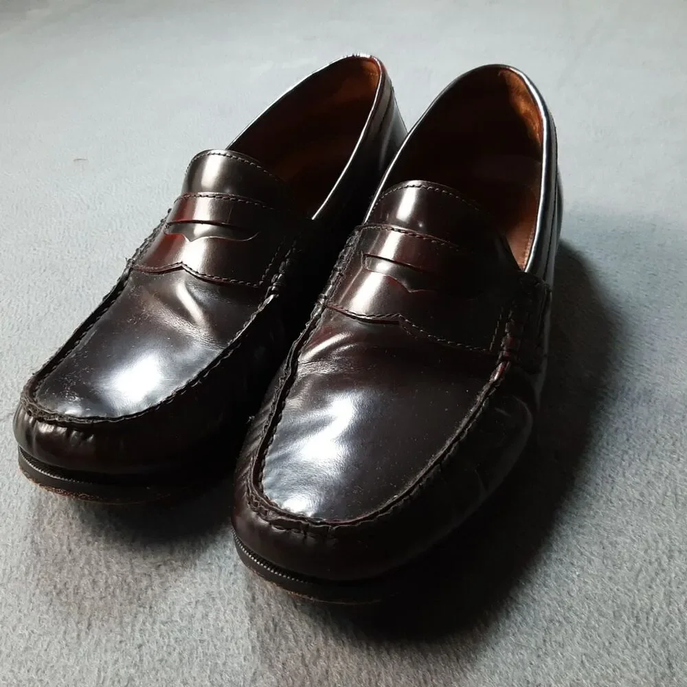 Johnston And Murphy Loafers Mens 11 Brown Leather Penny Dress Shoes Preppy